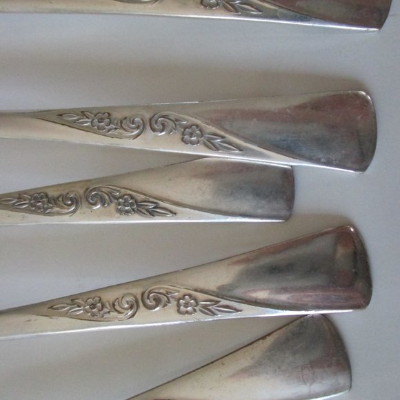 Antique Forks set of 5 Revelation Silver Plate 1953 midcentury silverplate - Picture 2 of 5